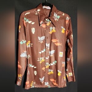 Vintage Jeans West Button Up Shirt 1960 1970